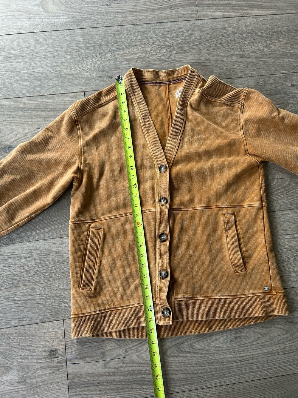 Anthropologie Pilcro Seamed Button Front V-Neck Cardigan Sweater Size Medium - Picture 8 of 15